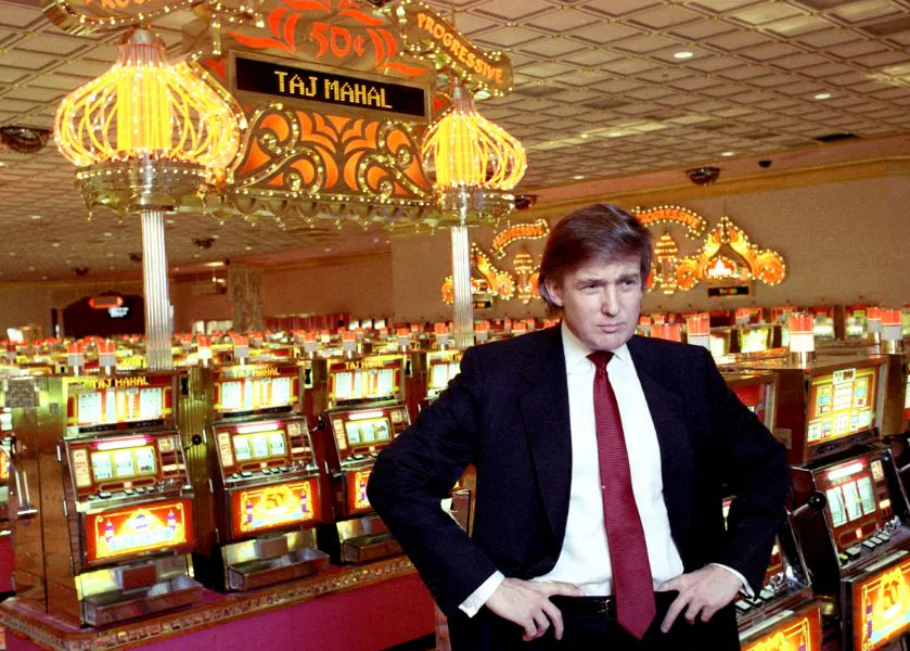 Donald J. Trump inside the casino of his new venture, Trump Taj Mahal in Atlantic City, New Jersey on March 16, 1990. (Image: Newsday RM via Getty Images)